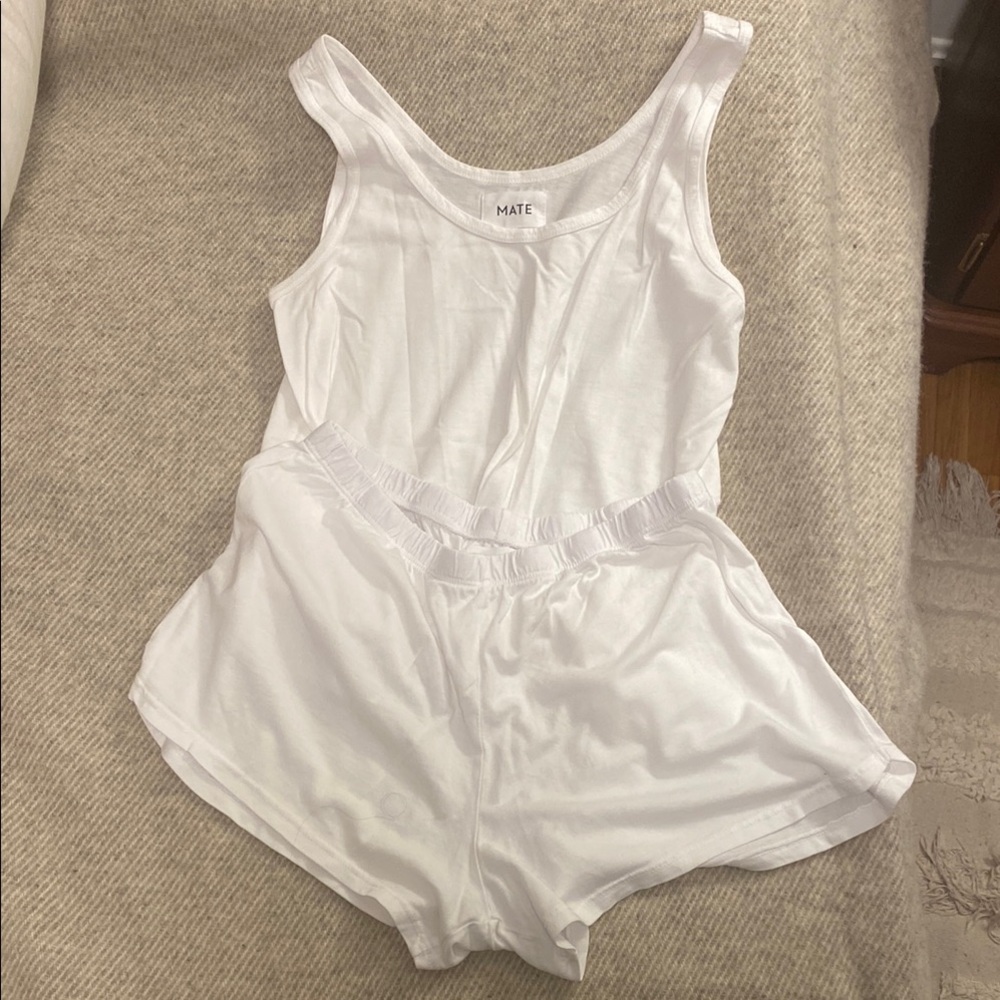 MATE the Label White Pajama Set NWOT